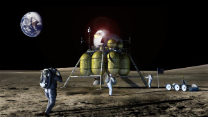 月面に着陸する宇宙飛行士(想像図)