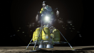 月から離陸する宇宙船