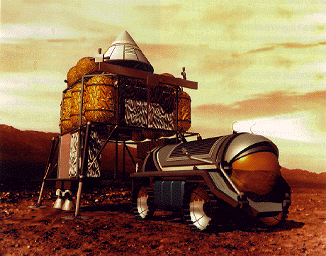 火星探査基地とローバ