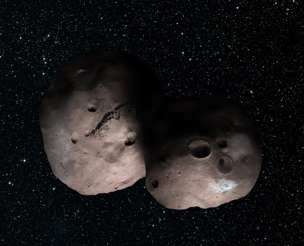 2017年7月の望遠鏡観測に基づく2014 MU69の想像図