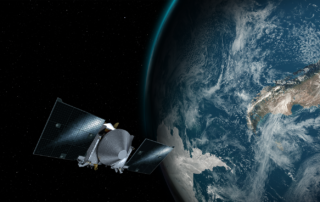 地球スイングバイを実施するオサイレス・レックス(オシリス・レックス)の想像図