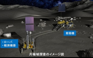 JAXAとISROが検討する月極地域の着陸探査のイメージ図